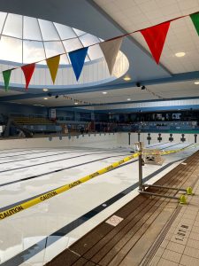 Empty indoor pool at Crystal Pool in Victoria, BC